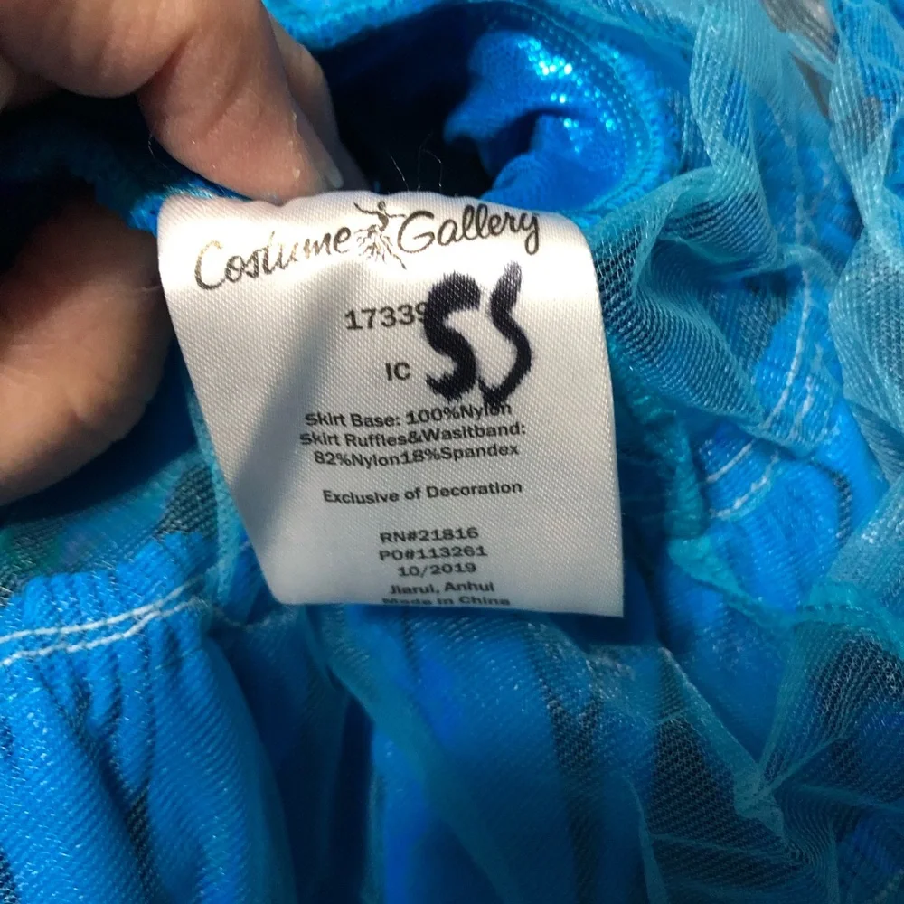 Costume gallery blue sequins w two skirts girls IC intermediate child dance 6x/7